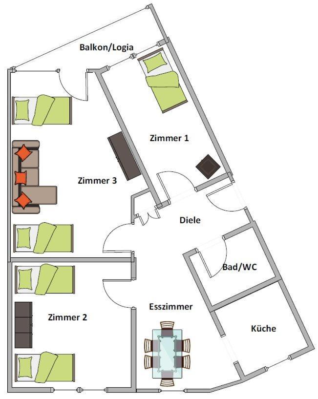Duisburg Von Oben 3,5 Zimmer 8.Og Frisch Saniert Exterior photo